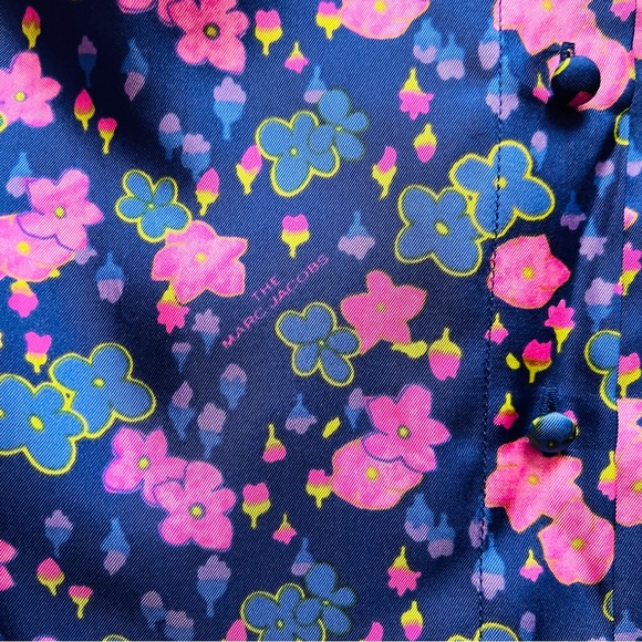 New! Rare THE MARC JACOBS Logo Floral Silk Blouse Button-Up Shirt - Picture 5 of 6